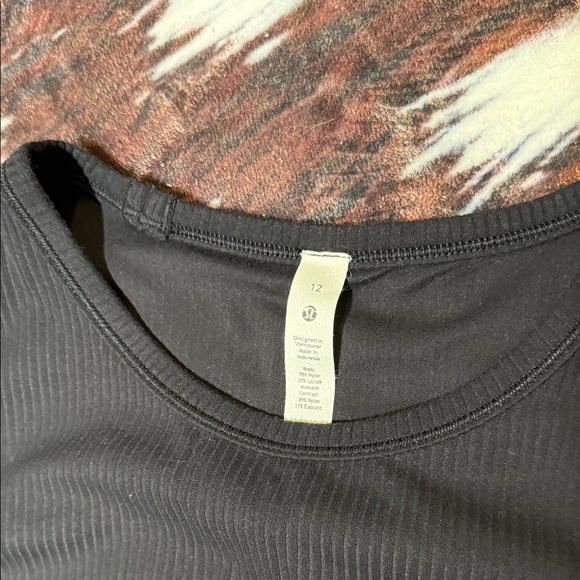 lululemon All It Takes Nulu Ribbed Black Short Sleeve Top - Picture 2 of 2